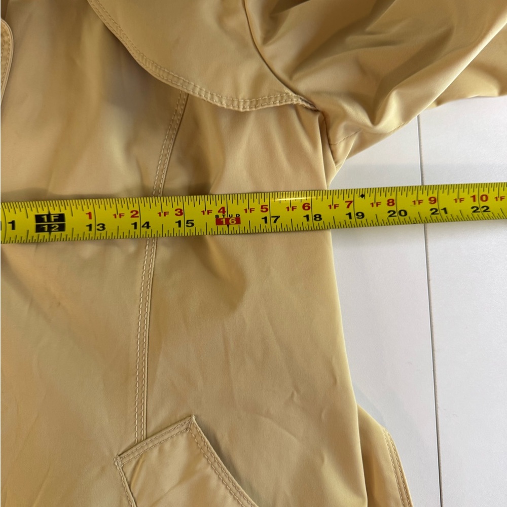 Joan Rivers Trench Rain Coat Beige Womens Small Button Front Pockets Belt Loops - Picture 10 of 14